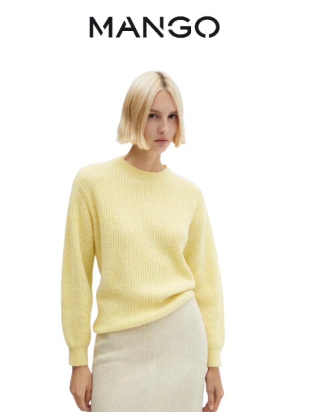 Mango Women's yellow Sweater